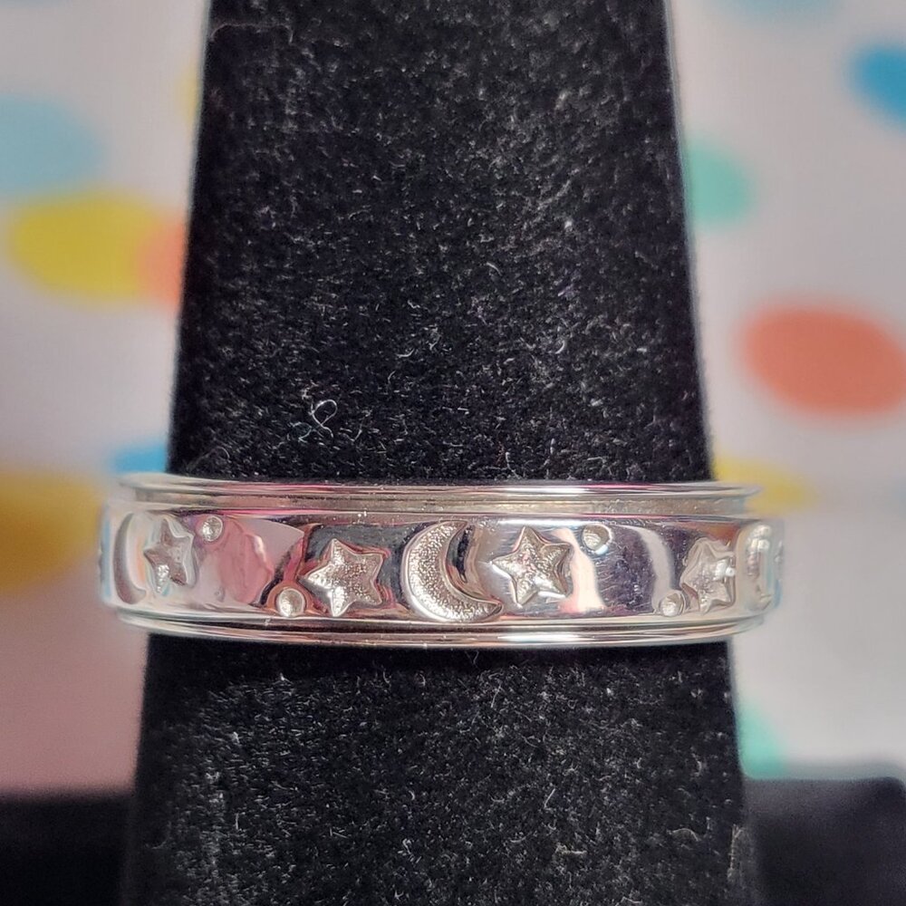 Celestial Sterling Silver Spinner Ring - image 1